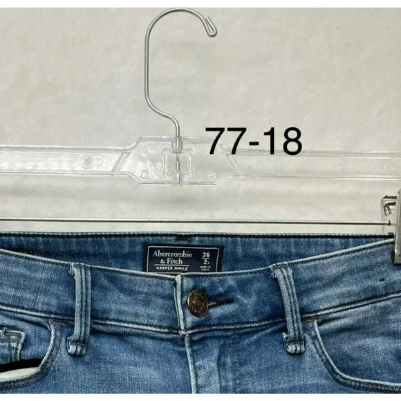 Abercrombie & Fitch Jeans Women's Sz 25 Blue Harper Ankle Cropped Raw Hem Denim - Picture 12 of 12